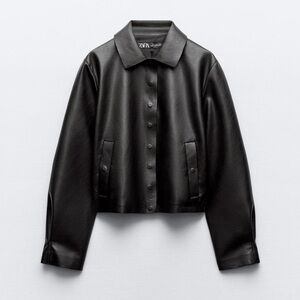 Zara Women's Black Faux Leather Jacket